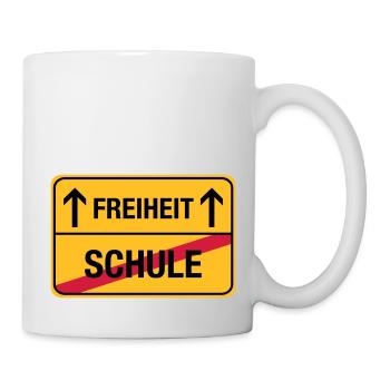 Schule – Freiheit - Tasse - Weiß - Rechts