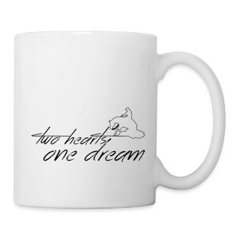 2 hearts 1 dream slider - Mug - white - Right