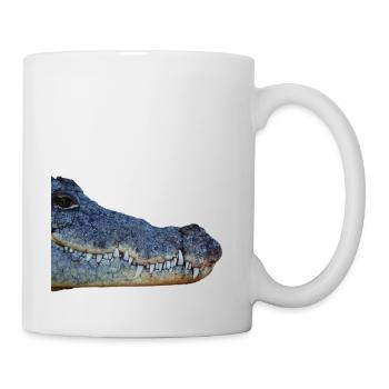 Krokodil, Kopf, Reptil, - Tasse - Weiß - Rechts