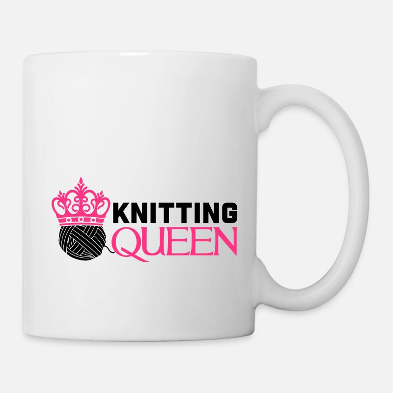 Knitting queen - Tasse - Weiß