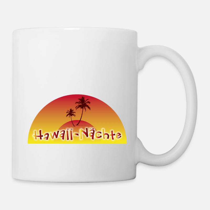 Hawaii-Nächte - Palme - Tasse - Weiß