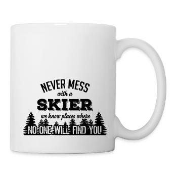 never mess with a skier - Tasse - Weiß - Rechts