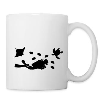 taucher - Tasse - Weiß - Rechts