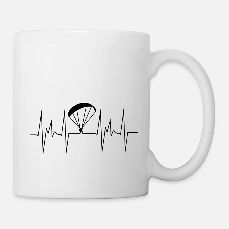herzschlag gleitschirm - Tasse - Weiß