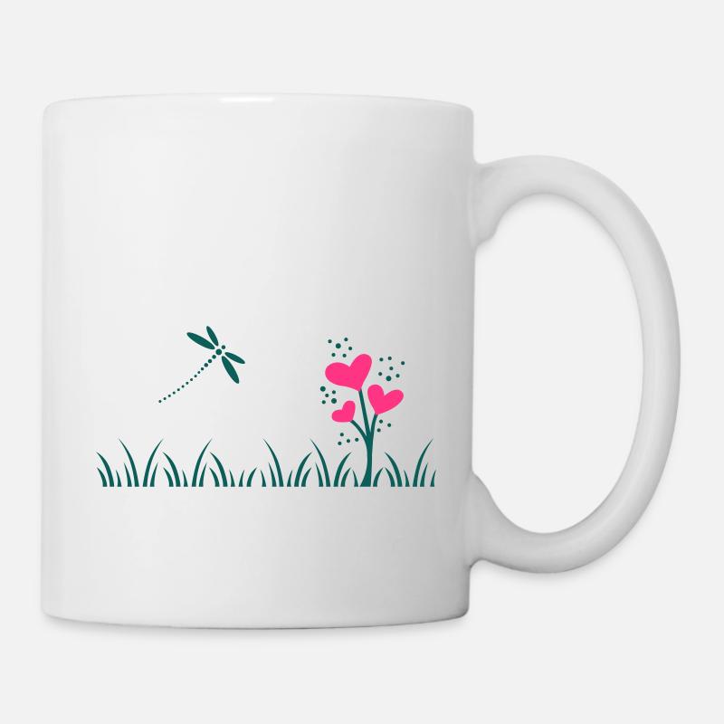 Fleur de coeur prairie - Mug blanc - blanc