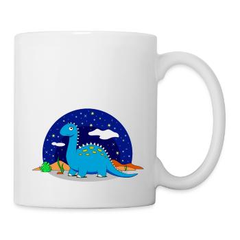 Dinosaur Brontosaurus Star Night Dream - Mug - white - Right