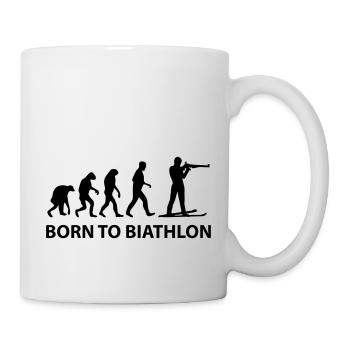 born to biathlon - Tasse - Weiß - Rechts