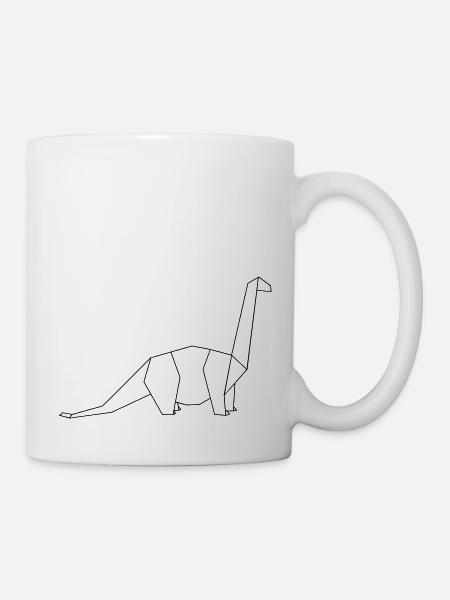 langhals outline origami - Tasse - Weiß