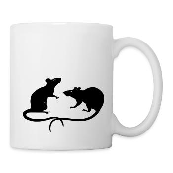 Ratten Duo Ratte Maus Nager Nagetier Rattus Maus - Tasse - Weiß - Rechts