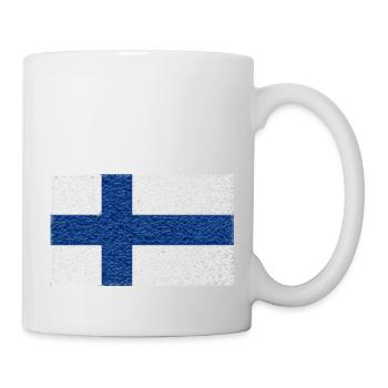 Finnland-Flagge Kristall - Tasse - Weiß - Rechts