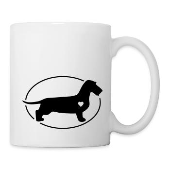 Rauhaardackel - Tasse - Weiß - Rechts