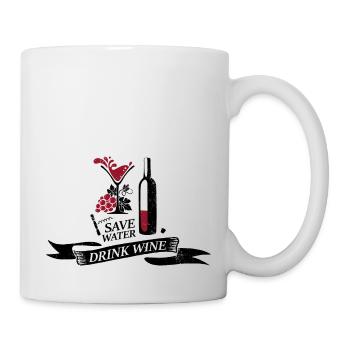Save water drink wine - Tasse - Weiß - Rechts