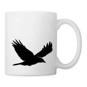 Rabe Silhouette - Tasse - Weiß - Rechts