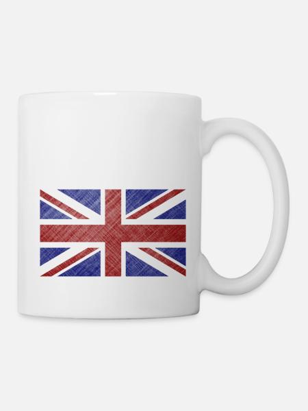 Grunge Union Jack Flag - Mug - white