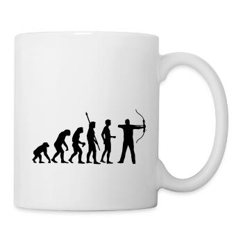 evolution_bogenschiessen - Tasse - Weiß - Rechts