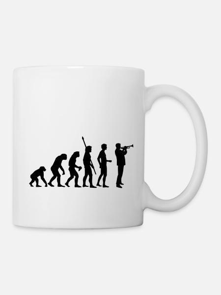 evolution_trompeter - Tasse - Weiß