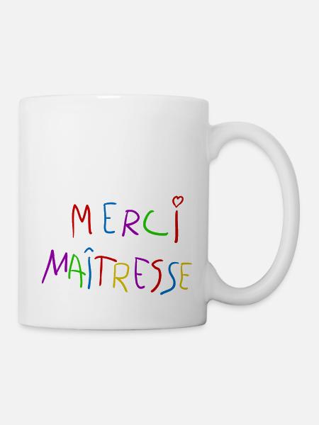 Merci maitresse.png - Mug blanc - blanc