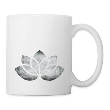 yoga lotus flower silver - Mug - white - Right