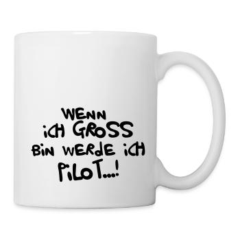 Ich werde Pilot - Tasse - Weiß - Rechts