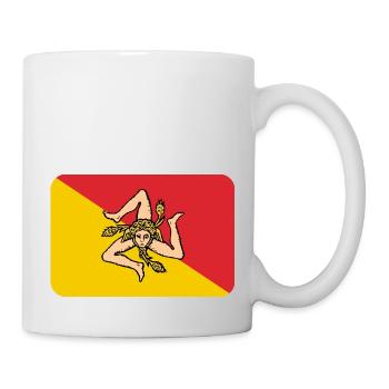 SICILY FLAG round corner 400 dpi - Tasse - Weiß - Rechts