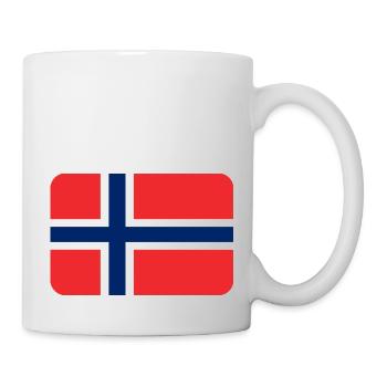 NORWAY FLAG round corner 400 dpi - Tasse - Weiß - Rechts