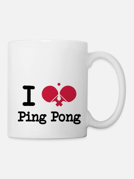 I love ping pong - Tasse - Weiß