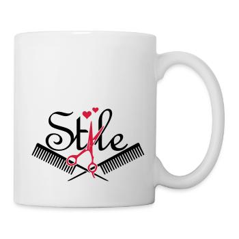 Style vom Frisör / hair style (2c) - Tasse - Weiß - Rechts