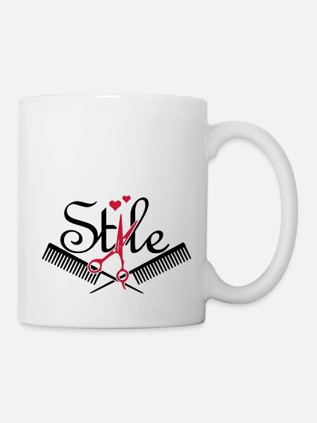 Style vom Frisör / hair style (2c) - Tasse - Weiß