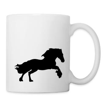 horse horse silhouette shadow shadow11 - Mug - white - Right