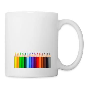 Bunte Stifte - Tasse - Weiß - Rechts