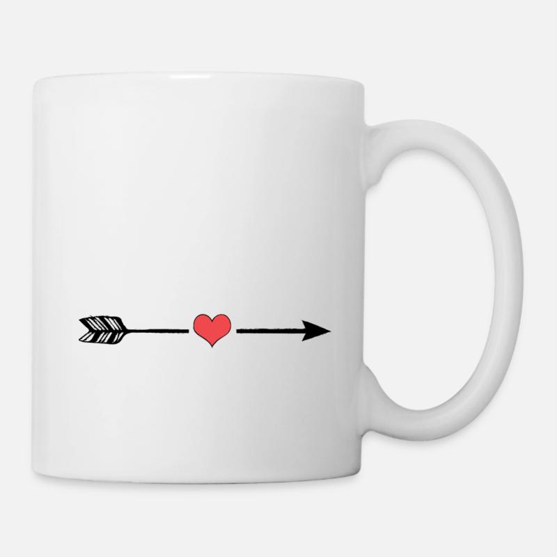 herz pfeil - Tasse - Weiß
