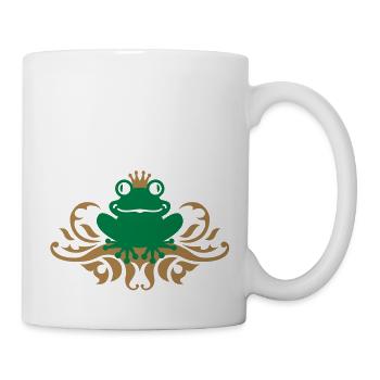 Frosch - König - Schnörkel - Tasse - Weiß - Rechts