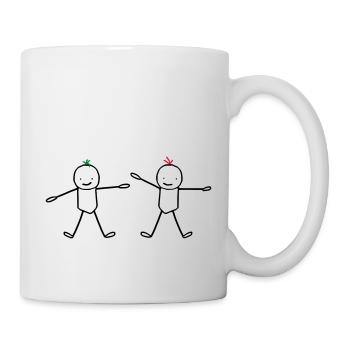 Two children brothers (customizable hair) - Mug - white - Right