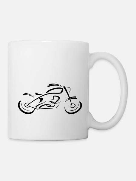 Coffee Racer Motorrad - Tasse - Weiß