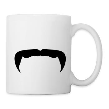 moustache mustache barbe beard12 hipster - Mug blanc - blanc - Droite