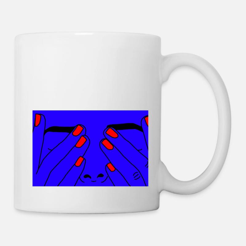 Face blue - Mug - white