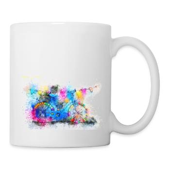 aquarelles Fahrrad - Tasse - Weiß - Rechts