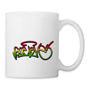 one love graffiti reggae rasta gift mask - Mug - white - Right