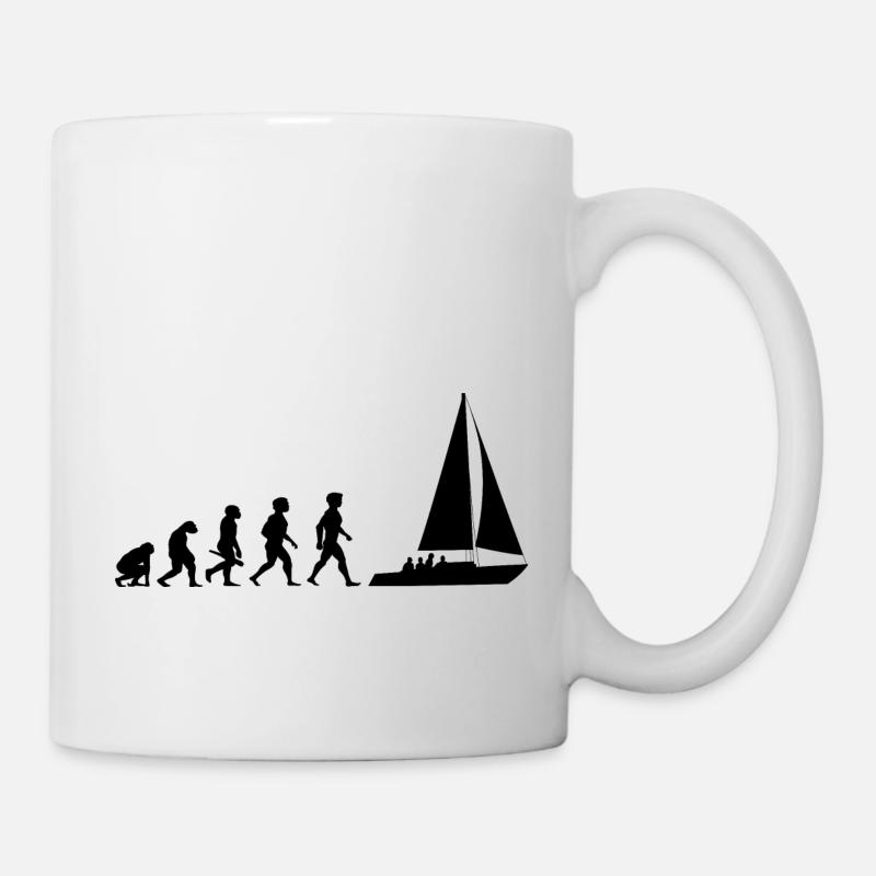 Evolution Segeln Segelboot Segelschiff - Tasse - Weiß
