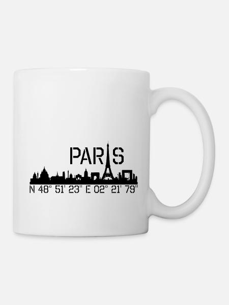 Paris coordonnées N 48 ° 51 '23' 'E 02 ° 21' 79 '' - Mug blanc - blanc