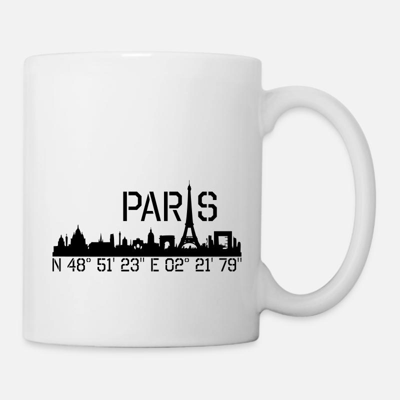Paris coordonnées N 48 ° 51 '23' 'E 02 ° 21' 79 '' - Mug blanc - blanc