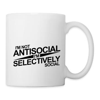 Antisocial Selectively Social Nerd Geek Gift - Mug - white - Right