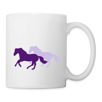 Two galloping horses - you can change all colours - Mug - white - Right