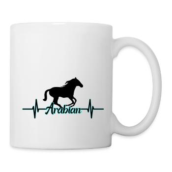 Ligne coeur arabe cheval arabe - Mug blanc - blanc - Droite