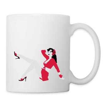 Pin-up de style rétro - Mug blanc - blanc - Droite