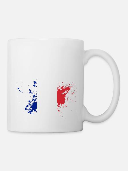 Frankreich Flagge Klecks - Tasse - Weiß