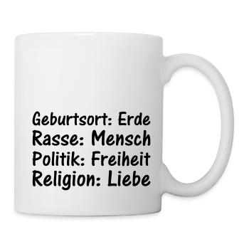 Geburtsort Rasse Politik Religion - Mug - white - Right
