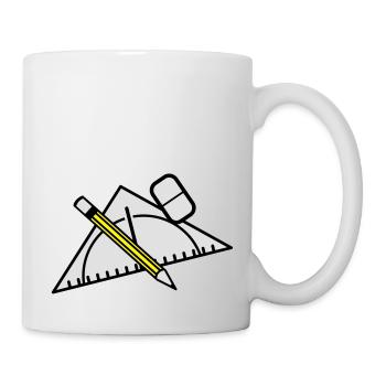 stift_lineal_radiergummi__f3 - Tasse - Weiß - Rechts
