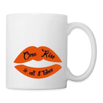 One kiss is all it takes song Kussmund Rouge à lèvres - Mug blanc - blanc - Droite