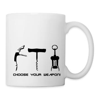 choose your weapon! - Tasse - Weiß - Rechts